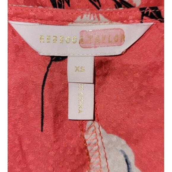 Rebecca Taylor Red Floral Silk Blend Long Dress Sz Xs - Picture 5 of 5